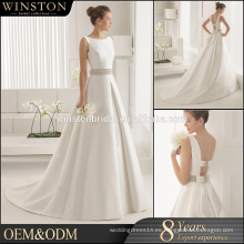 OEM ODM personalizado vestido de novia con apliques de encaje a-line